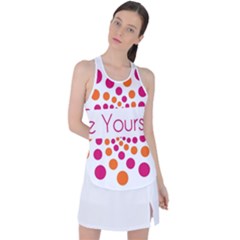 Be Yourself Pink Orange Dots Circular Racer Back Mesh Tank Top by Ket1n9