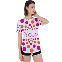 Be Yourself Pink Orange Dots Circular Perpetual Short Sleeve T-shirt by Ket1n9