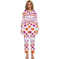 Be Yourself Pink Orange Dots Circular Womens  Long Sleeve Lightweight Pajamas Set by Ket1n9