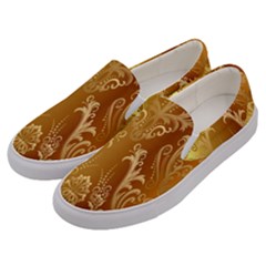 Golden Pattern Vintage Gradient Vector Men s Canvas Slip Ons by Ket1n9