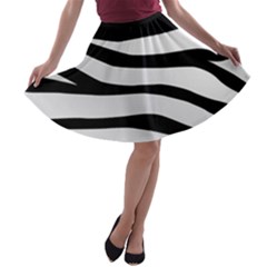 White Tiger Skin A-line Skater Skirt