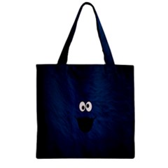 Funny Face Zipper Grocery Tote Bag by Ket1n9