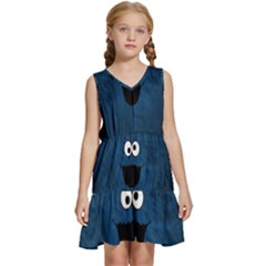 Funny Face Kids  Sleeveless Tiered Mini Dress by Ket1n9