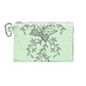 Illustration Of Butterflies And Flowers Ornament On Green Background Canvas Cosmetic Bag (Medium) View1