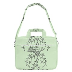 Illustration Of Butterflies And Flowers Ornament On Green Background Macbook Pro 13  Shoulder Laptop Bag  by Ket1n9