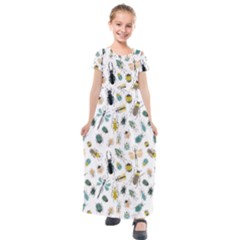 Insect Animal Pattern Kids  Short Sleeve Maxi Dress by Ket1n9
