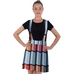 Shingle Roof Shingles Roofing Tile Velvet Suspender Skater Skirt by Ket1n9