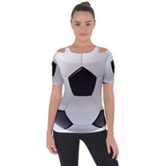 Soccer Ball Shoulder Cut Out Short Sleeve Top by Ket1n9