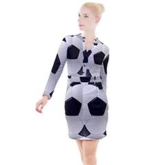 Soccer Ball Button Long Sleeve Dress by Ket1n9