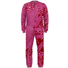 Pink Circuit Pattern Onepiece Jumpsuit (men)