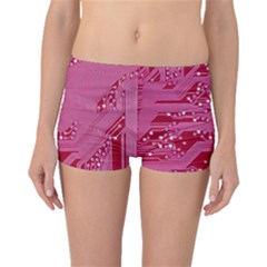 Pink Circuit Pattern Boyleg Bikini Bottoms by Ket1n9