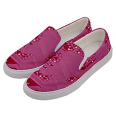 Pink Circuit Pattern Men s Canvas Slip Ons by Ket1n9