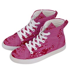 Pink Circuit Pattern Women s Hi-top Skate Sneakers by Ket1n9