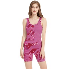 Pink Circuit Pattern Women s Wrestling Singlet by Ket1n9