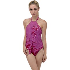 Pink Circuit Pattern Go With The Flow One Piece Swimsuit by Ket1n9