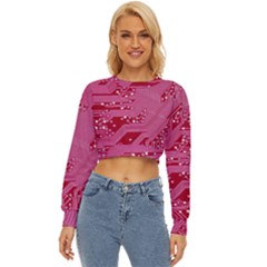 Pink Circuit Pattern Lightweight Long Sleeve Sweatshirt by Ket1n9