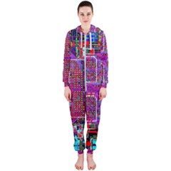 Technology Circuit Board Layout Pattern Hooded Jumpsuit (ladies) by Ket1n9