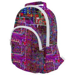 Technology Circuit Board Layout Pattern Rounded Multi Pocket Backpack by Ket1n9