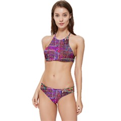 Technology Circuit Board Layout Pattern Banded Triangle Bikini Set by Ket1n9