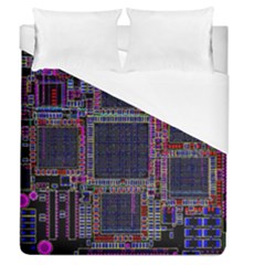 Cad Technology Circuit Board Layout Pattern Duvet Cover (queen Size) by Ket1n9