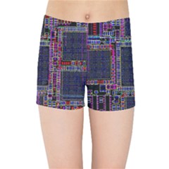 Cad Technology Circuit Board Layout Pattern Kids  Sports Shorts by Ket1n9