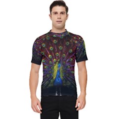 Beautiful Peacock Feather Men s Short Sleeve Rash Guard by Ket1n9