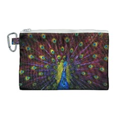 Beautiful Peacock Feather Canvas Cosmetic Bag (large) by Ket1n9
