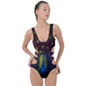 Beautiful Peacock Feather Side Cut Out Swimsuit View1