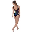 Beautiful Peacock Feather Side Cut Out Swimsuit View2