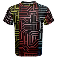 Circuit Board Seamless Patterns Set Men s Cotton T-shirt by Ket1n9