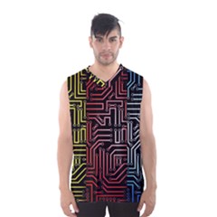 Circuit Board Seamless Patterns Set Men s Basketball Tank Top by Ket1n9