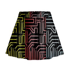 Circuit Board Seamless Patterns Set Mini Flare Skirt by Ket1n9