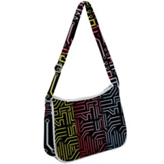 Circuit Board Seamless Patterns Set Zip Up Shoulder Bag by Ket1n9