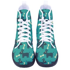 Happy Dogs Animals Pattern Men s High-top Canvas Sneakers by Ket1n9