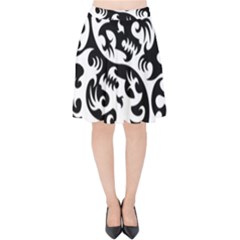 Ying Yang Tattoo Velvet High Waist Skirt by Ket1n9