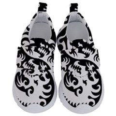 Ying Yang Tattoo Kids  Velcro No Lace Shoes by Ket1n9