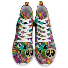 Crazy Illustrations & Funky Monster Pattern Men s Lightweight High Top Sneakers