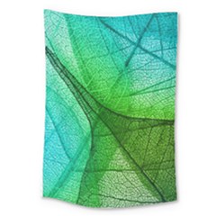 Sunlight Filtering Through Transparent Leaves Green Blue Large Tapestry by Ket1n9