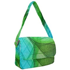 Sunlight Filtering Through Transparent Leaves Green Blue Courier Bag by Ket1n9