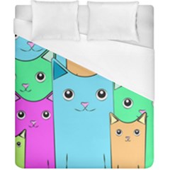 Cat Animals Cartoon Pattern Duvet Cover (california King Size) by Cendanart