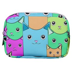 Cat Animals Cartoon Pattern Make Up Pouch (small) by Cendanart