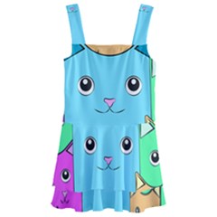 Cat Animals Cartoon Pattern Kids  Layered Skirt Swimsuit by Cendanart