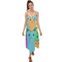 Cat Animals Cartoon Pattern Halter Tie Back Dress  View1