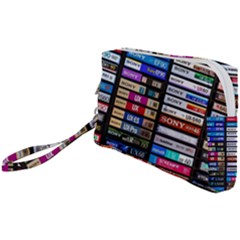 Vintage Cassette Music Old Record Retro Tape Wristlet Pouch Bag (small) by Cendanart