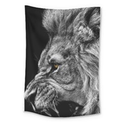 Angry Male Lion Roar Wild Animal Large Tapestry by Cendanart