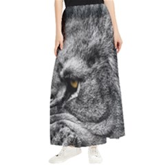 Angry Male Lion Roar Wild Animal Maxi Chiffon Skirt by Cendanart