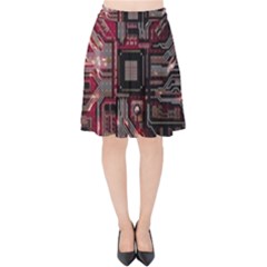 Chip Retro Technology Velvet High Waist Skirt by Cendanart