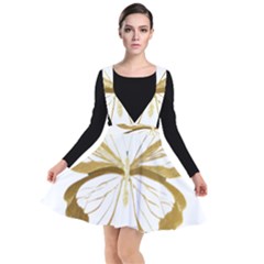 Simulated Gold Leaf Gilded Butterfly Plunge Pinafore Dress by essentialimage