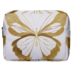 Simulated Gold Leaf Gilded Butterfly Make Up Pouch (large) by essentialimage