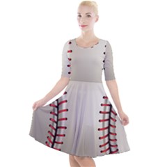 Baseball Quarter Sleeve A-line Dress by Ket1n9